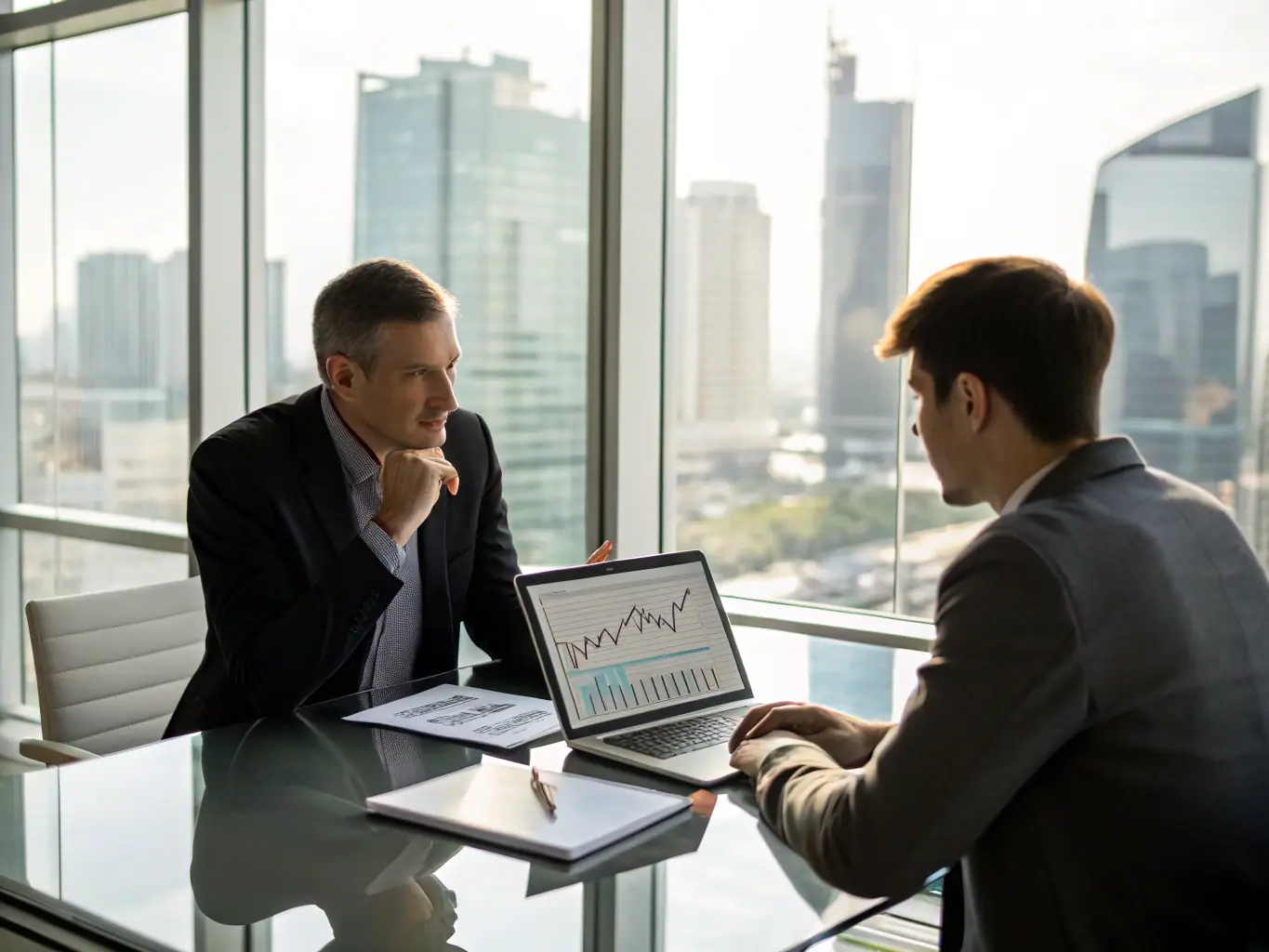 An image of a person reviewing debt repayment plans with UK debt relief brochures, illustrating debt management solutions.