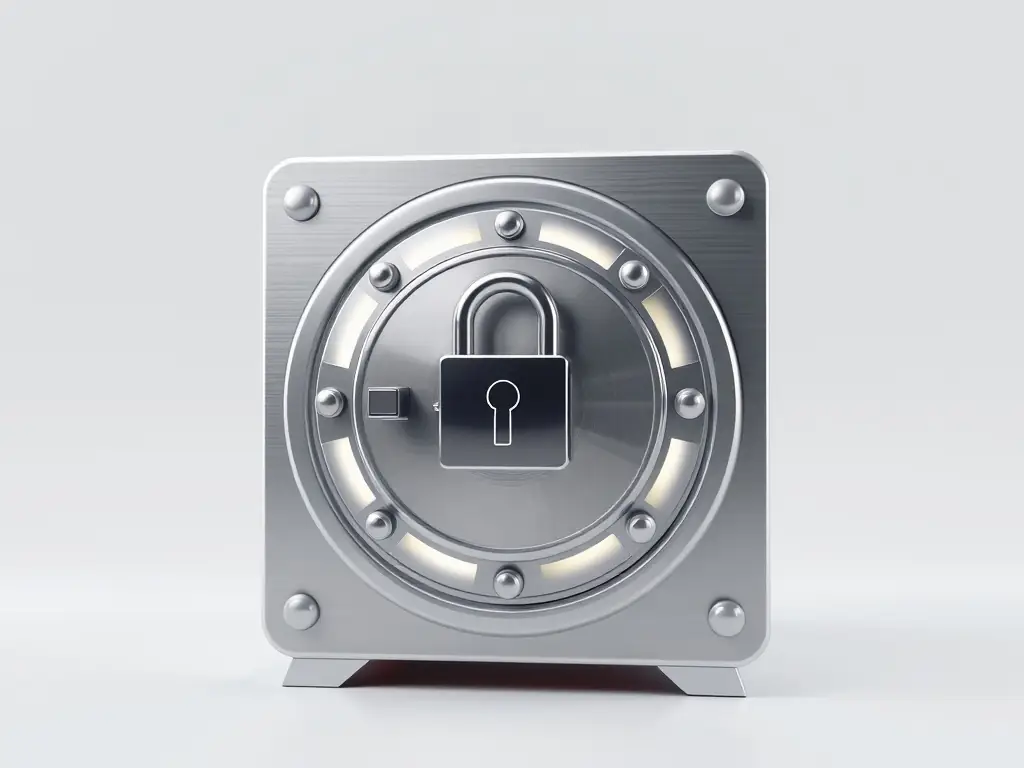 A secure digital vault with a Union Jack lock, symbolizing the security and tax benefits of a Fixed Rate Bond in the UK.