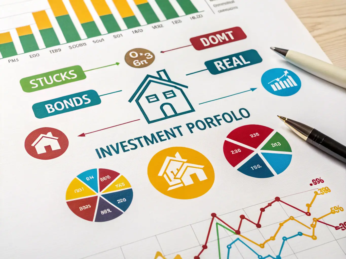 A visual representation of a diversified investment portfolio, showcasing different asset classes and their potential returns in the UK market.
