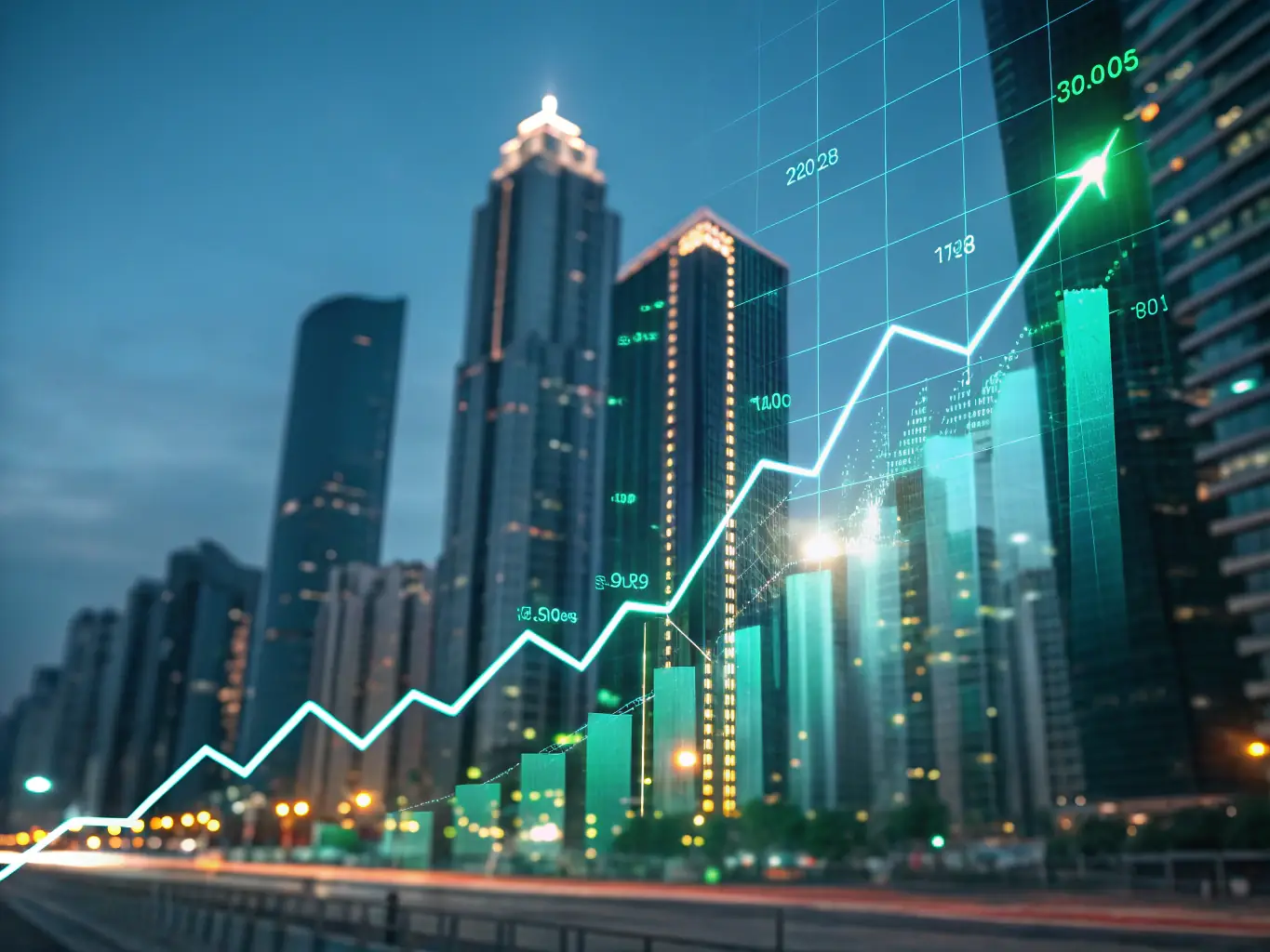 A visual representation of a Stocks and Shares ISA, showing a graph trending upwards with a Union Jack flag subtly incorporated in the background, symbolizing investment growth within the UK market.